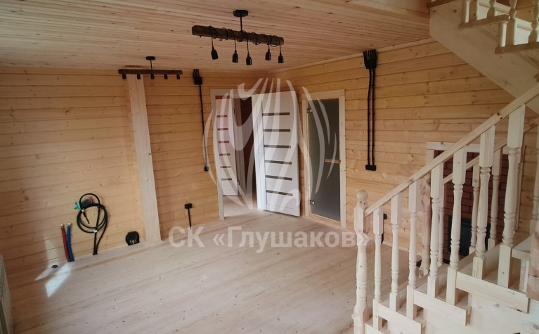 Баня с жилым этажом и террасой 7х11 фото 15