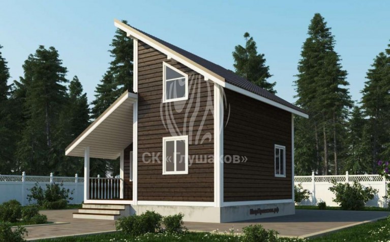 Проекты деревянных домов 6х6 с мансардой | СК «Стройудача»