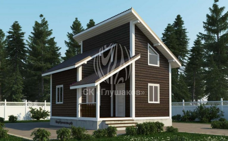 Современный дом с двускатной крышей под ключ – фото, цены и планировки
